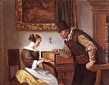 Jan Steen Canvas Paintings - The Harpsichord Lesson